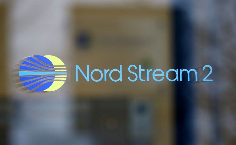 The logo of Nord Stream 2 AG is seen at