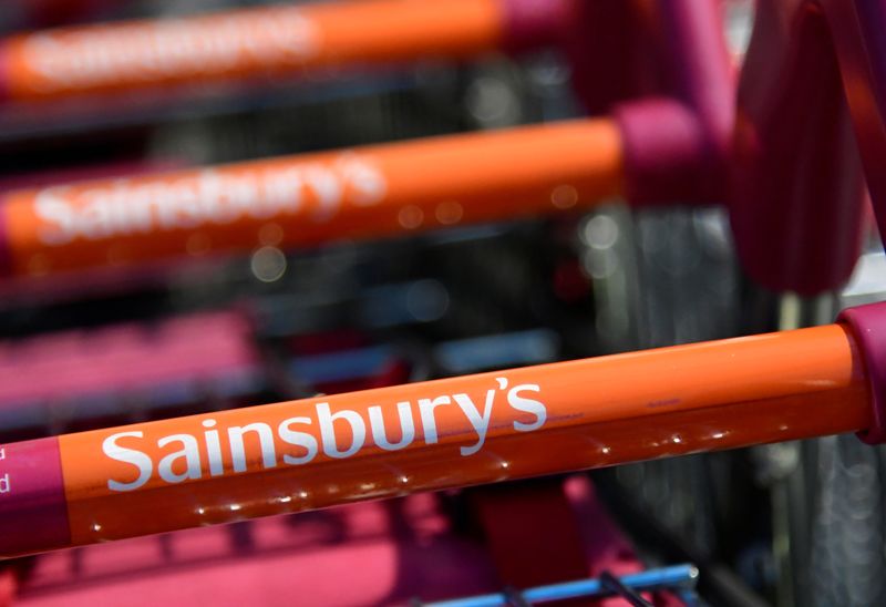 Branding is seen on a shopping trolley at a branch