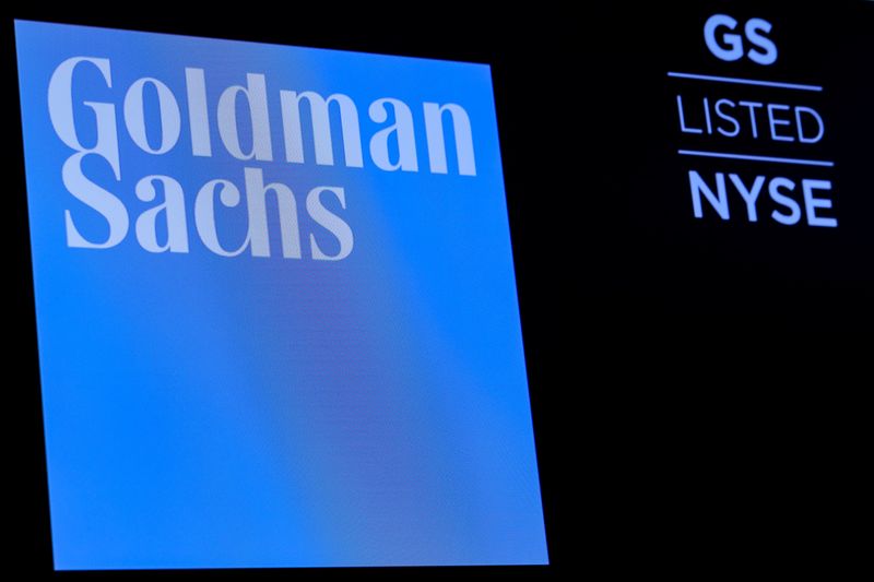 The ticker symbol and logo for Goldman Sachs is displayed