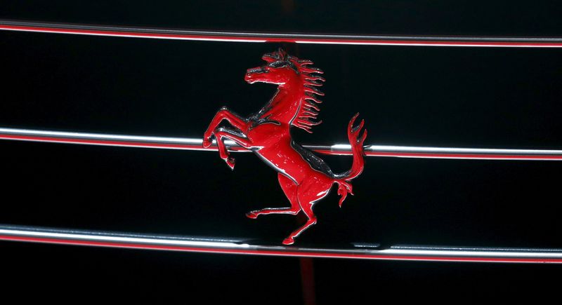 FILE PHOTO: Photo of a Ferrari logo seen on the