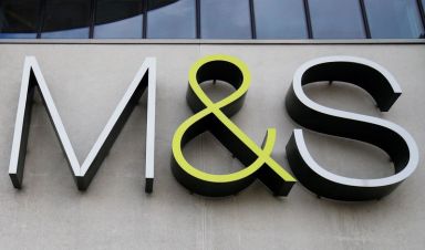 FILE PHOTO: A Marks and Spencer (M&S) logo is seen