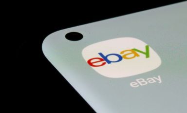The eBay app is seen on a smartphone in this