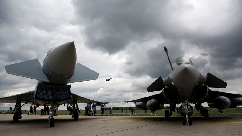 FILE PHOTO: Eurofighter Typhoon and a Dassault Rafale are seen