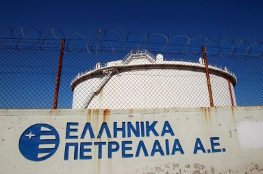 FILE PHOTO: A view of the Hellenic Petroleum refineries is