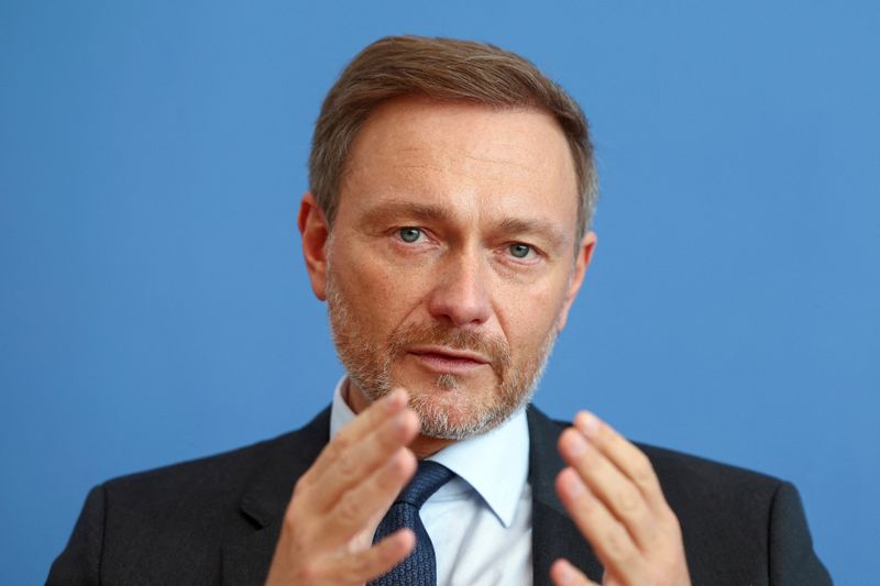 FILE PHOTO: Germany’s FM Christian Lindner holds a news conference