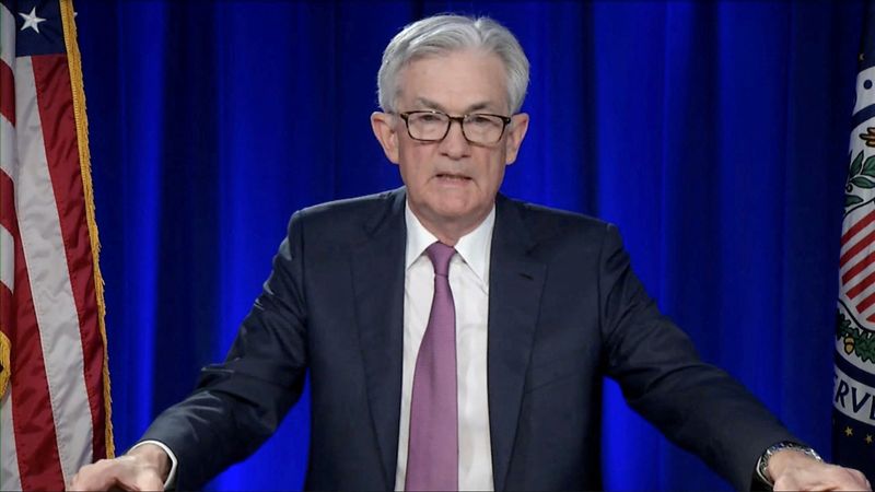 FILE PHOTO: U.S. Federal Reserve Chair Jerome Powell addresses an