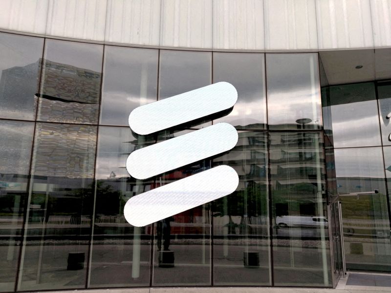 FILE PHOTO: The Ericsson logo is seen at the Ericsson’s