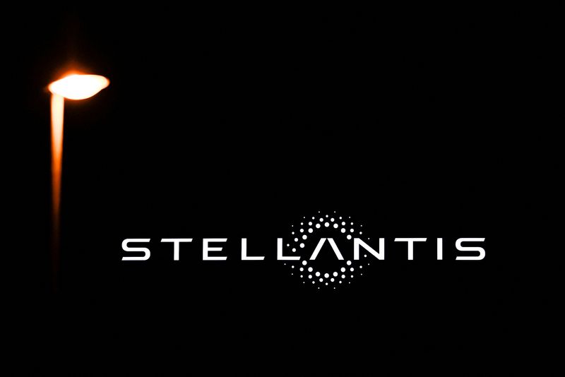 FILE PHOTO: The logo of Stellantis is seen on a