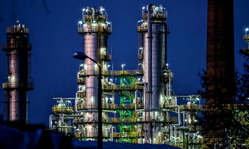 FILE PHOTO: Industrial facilities of the PCK Raffinerie oil refinery