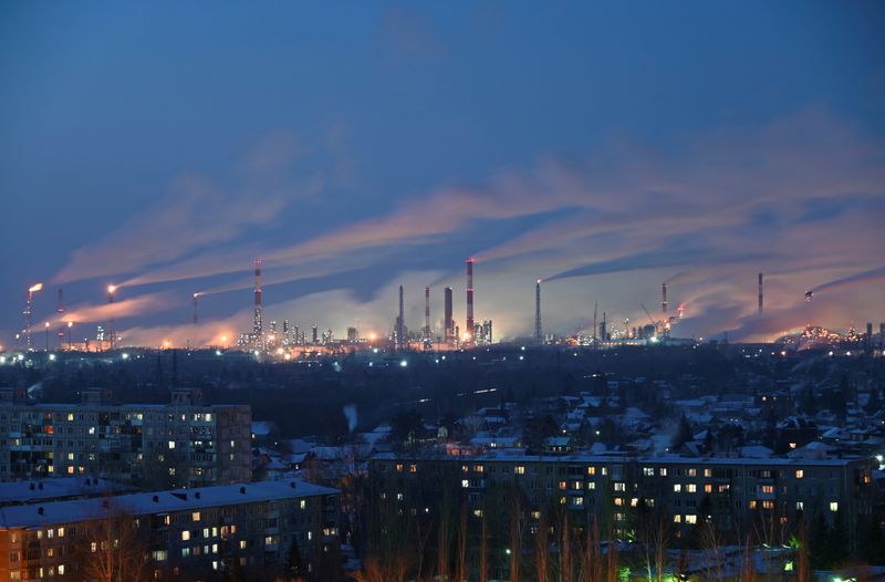 FILE PHOTO: A view shows a local oil refinery in