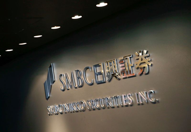SMBC Nikko Securities’ logo is pictured at its headquarters in