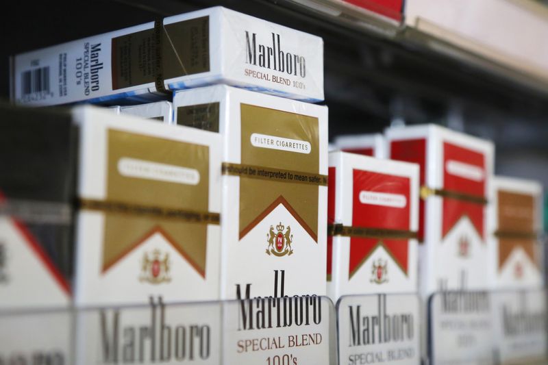 Packs of Marlboro cigarettes are displayed for sale at a