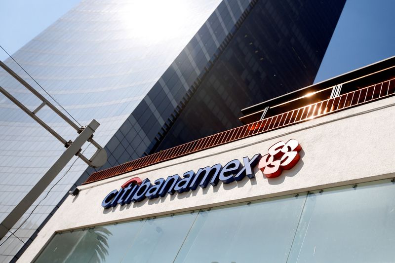 FILE PHOTO: The logo of Citibanamex is pictured at a