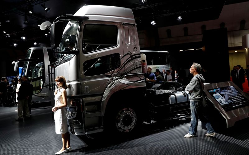 FILE PHOTO: Daimler AG’s FUSO Super Great truck is pictured