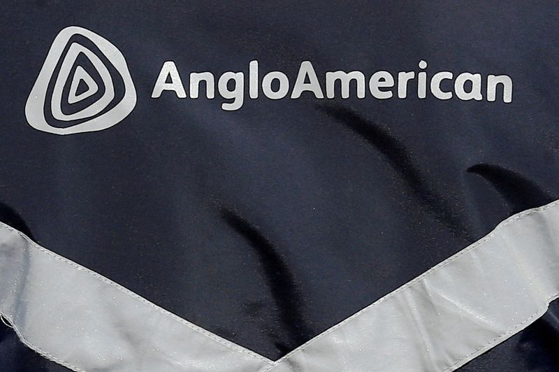 FILE PHOTO: Logo of Anglo American is seen on a