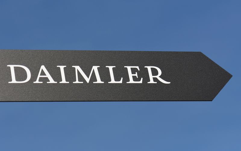FILE PHOTO: Daimler AG sign is pictured at the IAA