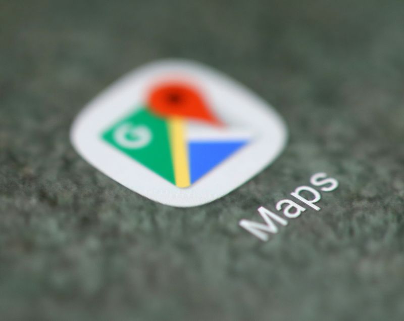 The Google Maps app logo is seen on a smartphone