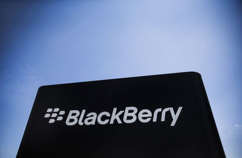 The Blackberry sign is pictured in Waterloo