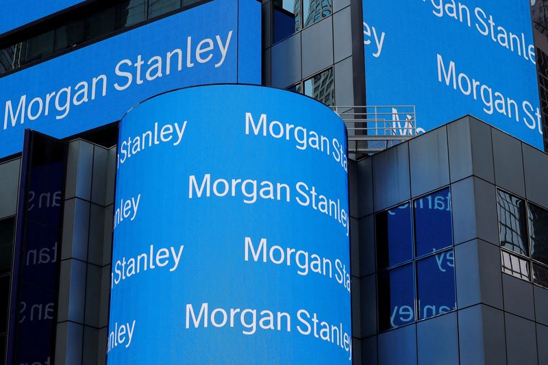 FILE PHOTO: Sign is displayed on the Morgan Stanley building