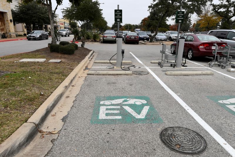 FILE PHOTO: An electric vehicle fast charging station is seen