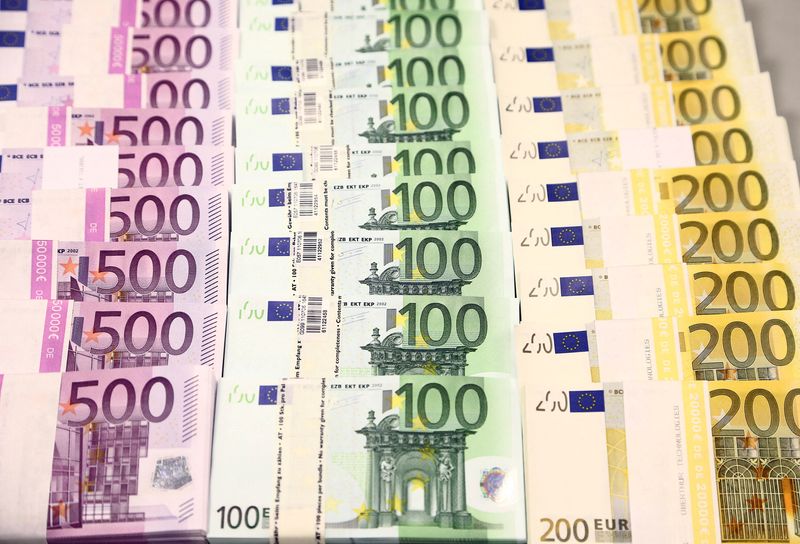 FILE PHOTO: Euro currency bills are pictured at the Croatian
