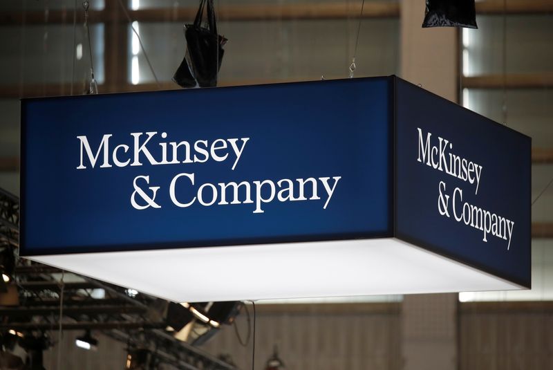 Logo of McKinsey and Company is seen at VivaTech fair