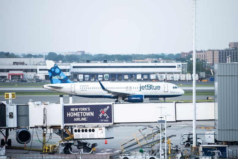 JetBlue event marking first transatlantic flight between New York and