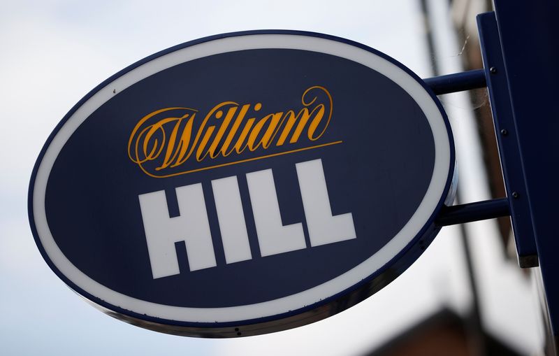 Signage is seen outside a William Hill betting shop in