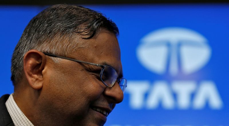 FILE PHOTO: Tata Sons chairman-designate Natarajan Chandrasekaran arrives to a
