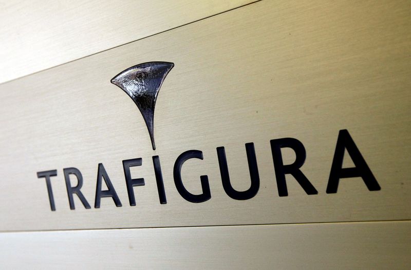 FILE PHOTO: Trafigura logo is pictured in the company entrance