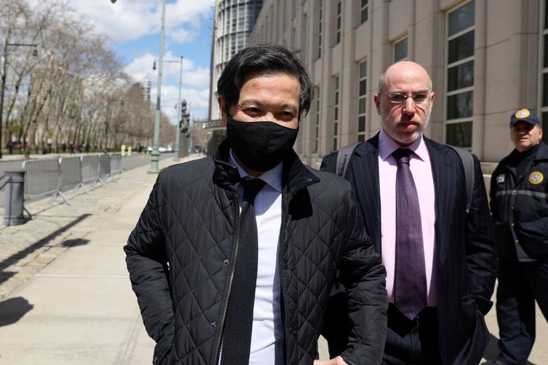 Ex-Goldman Sachs banker Roger Ng exits the United States Courthouse