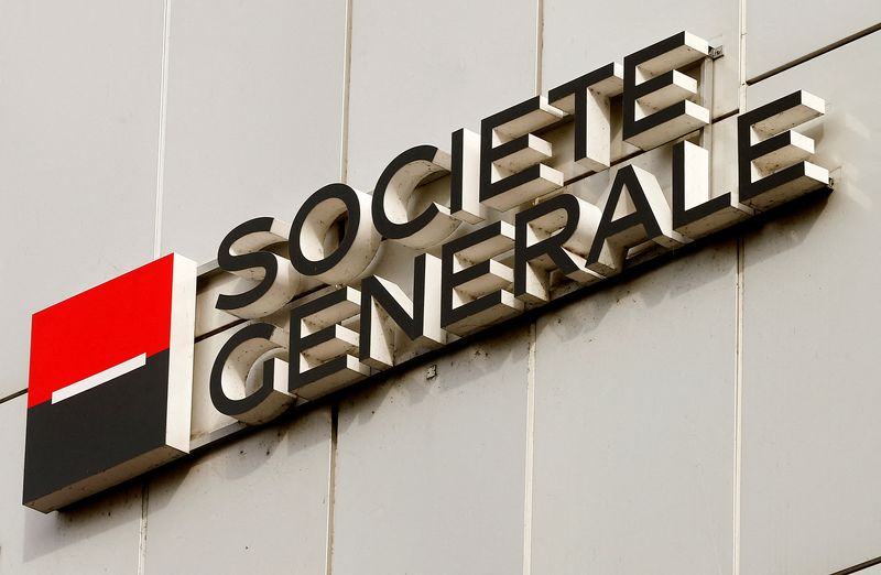FILE PHOTO: The logo of Societe Generale Private Banking is