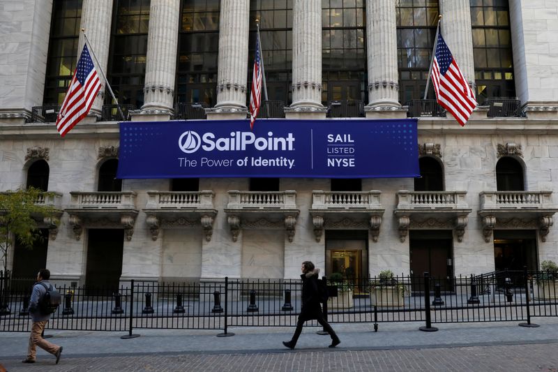 FILE PHOTO: A banner for Sailpoint Technologies Holdings Inc. is