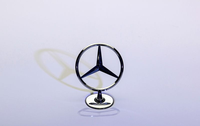 FILE PHOTO: A Mercedes-Benz logo is seen on S500 car