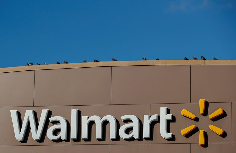 FILE PHOTO: Walmart’s logo is seen outside one of the