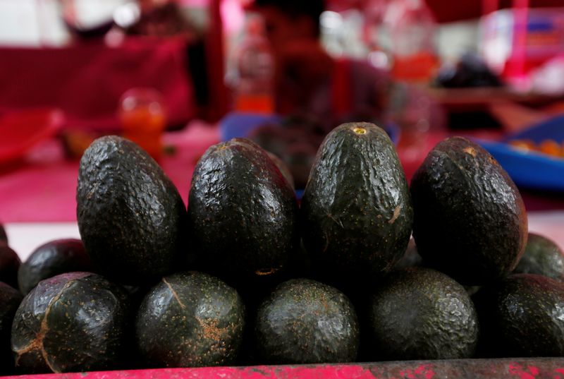 FILE PHOTO: Avocados for sale are seen at a street