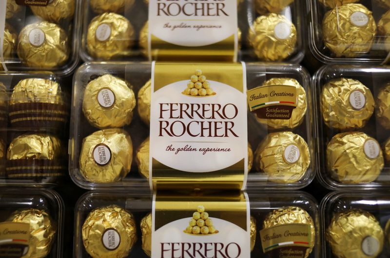 Ferrero Rocher chocolates produced by Italian confectionary maker Ferrero are