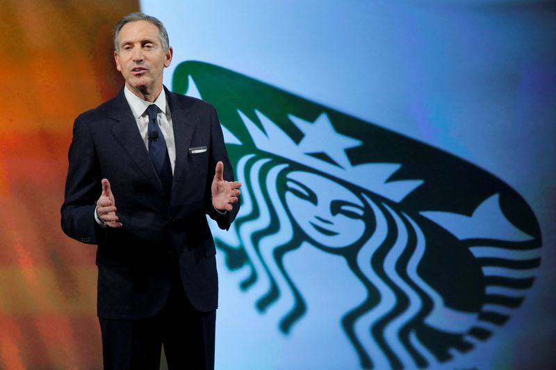 FILE PHOTO: Starbucks Chairman and CEO Schultz delivers remarks at