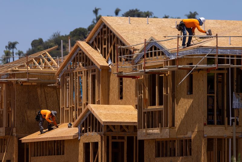 FILE PHOTO: Residential home construction continues as California faces a