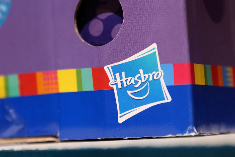 FILE PHOTO: The Hasbro, Inc. logo is seen on a