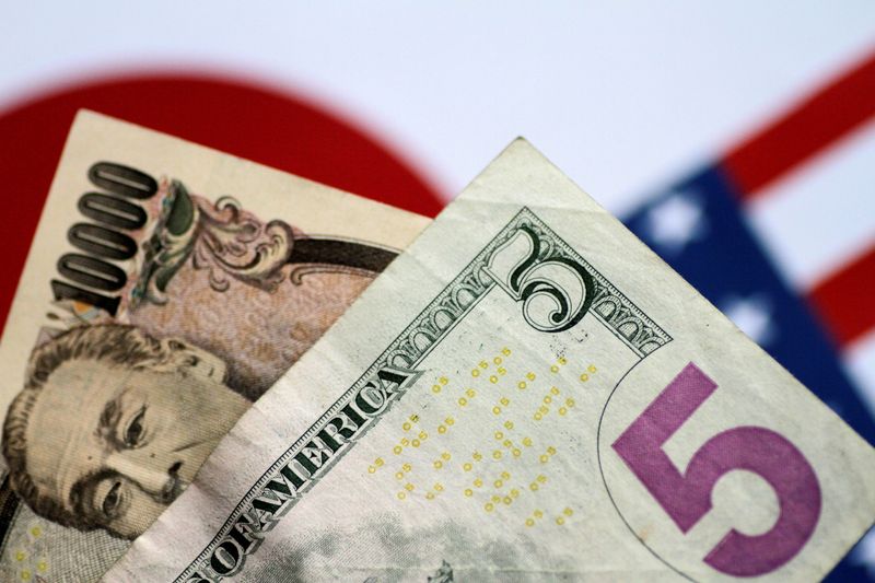 FILE PHOTO: Illustration photo of U.S. dollar and Japan yen