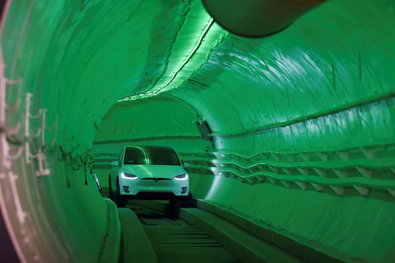 FILE PHOTO: The Boring Company shows off their first tunnel