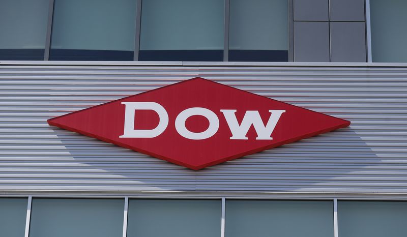 FILE PHOTO: The Dow logo is seen on a building
