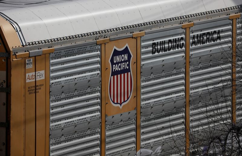FILE PHOTO: A Union Pacific rail car is parked at