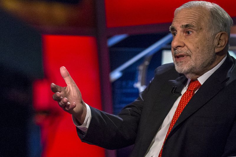 FILE PHOTO: Billionaire activist-investor Carl Icahn gives an interview on