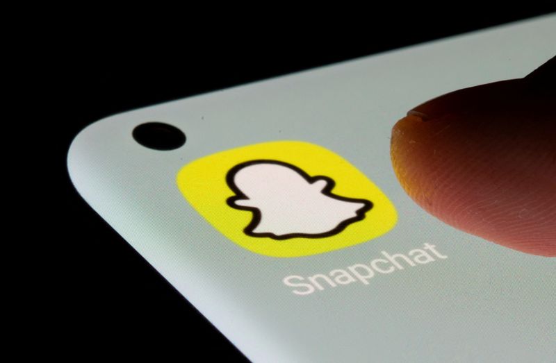 FILE PHOTO: Snapchat app is seen on a smartphone in