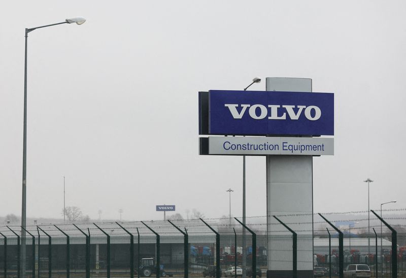 FILE PHOTO: The logo of Volvo is seen at the
