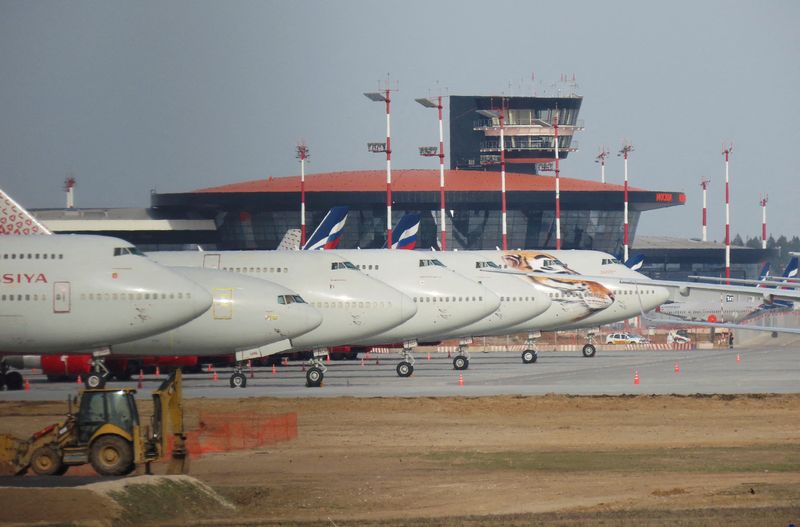 FILE PHOTO: Planes are seen parked at Sheremetyevo International Airport