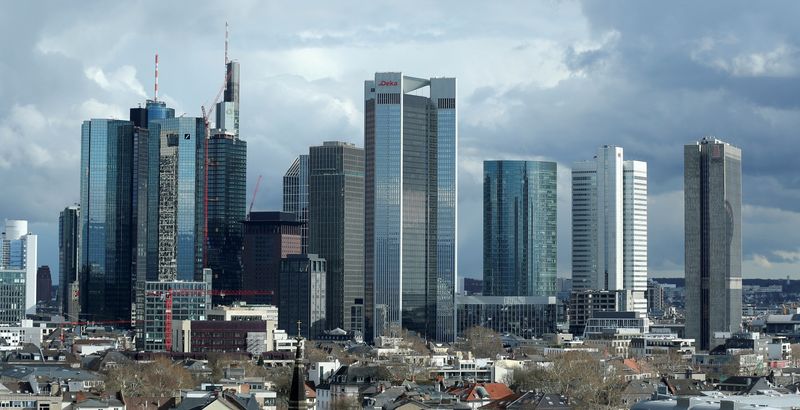 FILE PHOTO: The financial district in Frankfurt, Germany