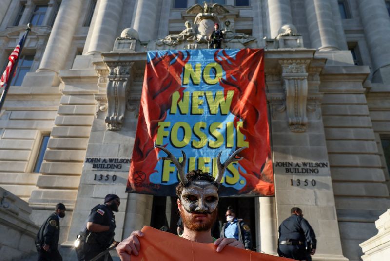 FILE PHOTO: Activists from the climate group Extinction Rebellion demand